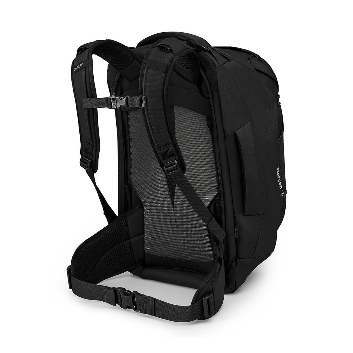 Osprey Farpoint 55 Black Back Unzipped