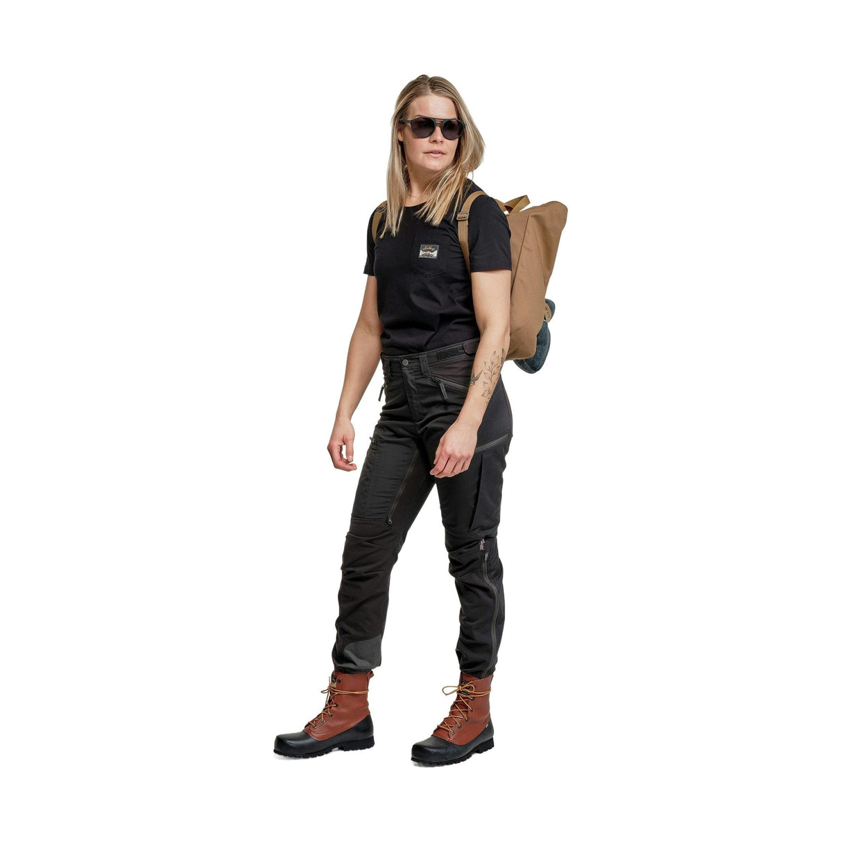 Makke High Waist Curved Pants Short Vandringsbyxor Dam