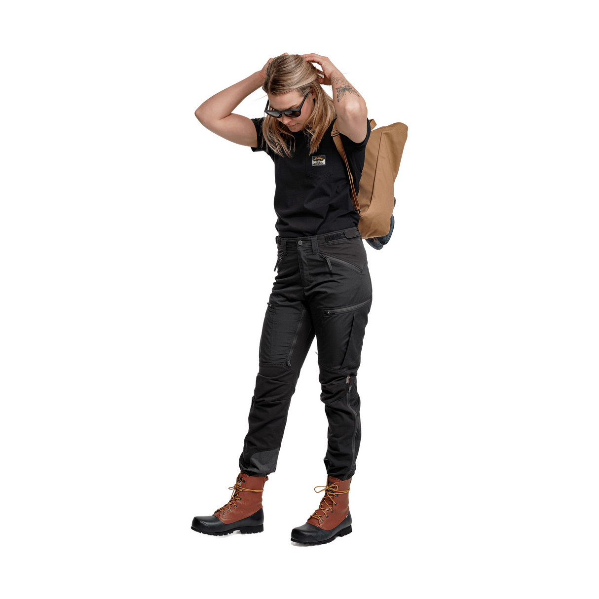 Makke High Waist Curved Pants Short Vandringsbyxor Dam
