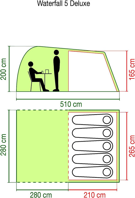 Waterfall 5 campingtält 5p